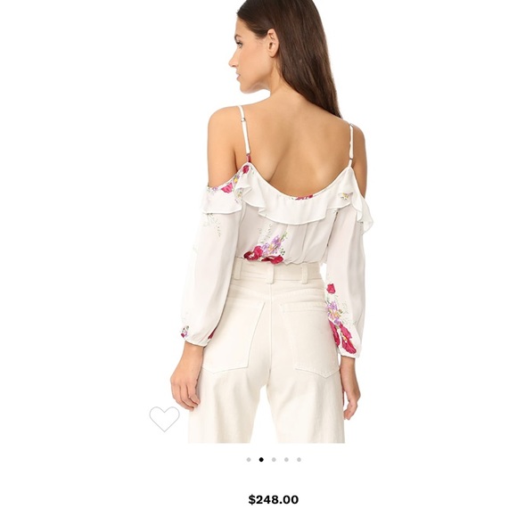 Joie silk birtha cold shoulder top yellow floral - Picture 2 of 8